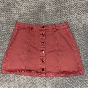 Pink Denim Skirt
